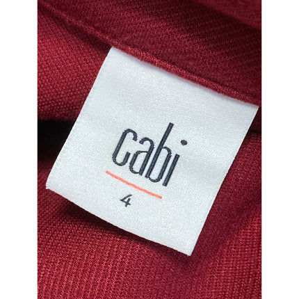 Cabi Women's Red Long Sleeve Button Down Collared Blazer Coat Suit Jacket Size 4