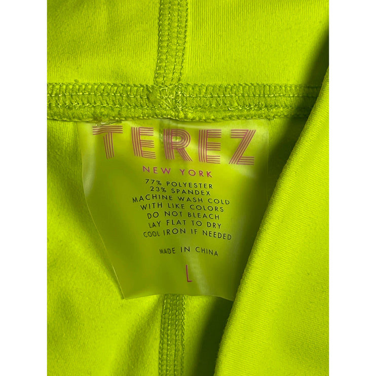 Terez Women's Neon High Rise Skinny Yoga Athletic Activewear Leggings Pants Sz L