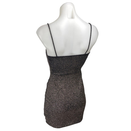 Windsor After Hours Glitter Black Sleeveless Cami Camisole Tank Bodycon Dress S