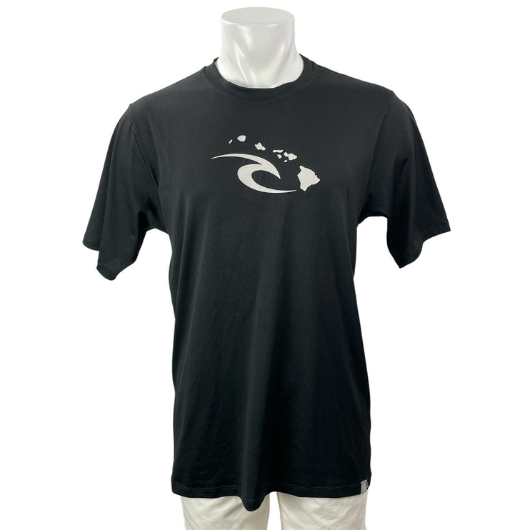 Rip Curl Mens Black Short Sleeves Graphic Print Pullover Tee T-shirt Top Size L