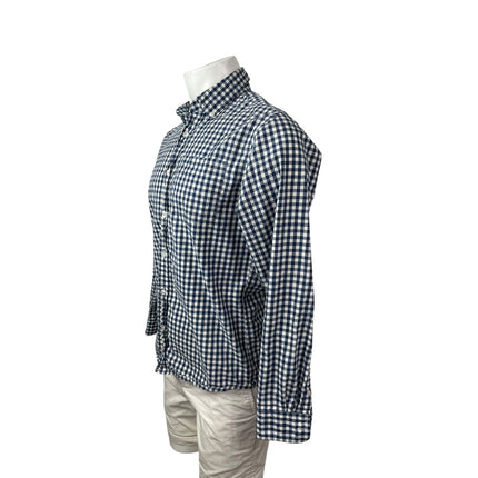 Chor Clothing Co Men's Blue Gingham Check Long Sleeve Button Down Shirt Top M