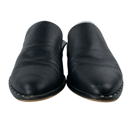 Sam Edelman Lewellyn Black Studded Leather Almond Toe Flats Loafer Mules Size 7