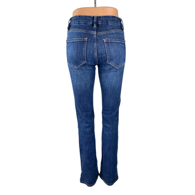 Zara Women's Blue High Waisted Slim Medium Wash Flare Bootcut Denim Jeans Size 2