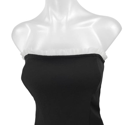 Edikted Marcy Black Sleeveless Ruffle Cami Camisole Mini Bandeau Tank Dress M