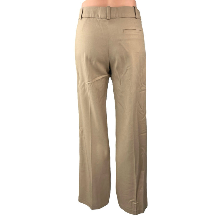 Chloe Women's Tan Mid Rise Career Ankle Wide Leg Trouser Dress Pants Size 6