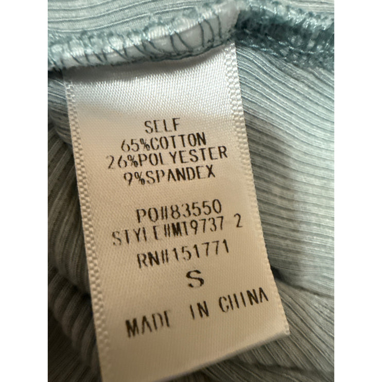 Le Lis Women's Gray Rib Knit Sleeveless Racerback Thong Bodysuit Tank Top Size S