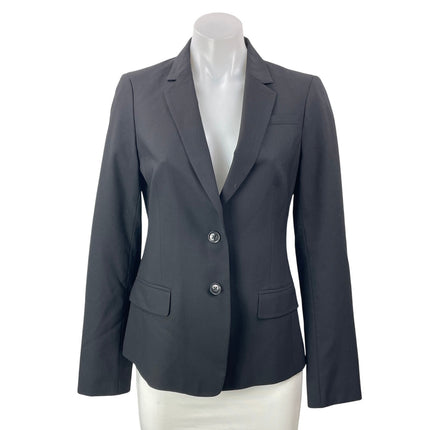 Banana Republic Womens Black Long Sleeves Notch Classic Blazer Coat Jacket Sz 4