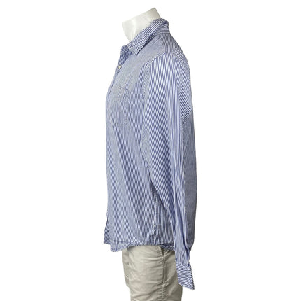 J.Crew Secret Wash Men's Blue Striped Classic Long Sleeve Button Down Shirt L