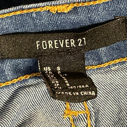 FOREVER 21 Women's Blue Denim Medium Wash Pocket Mini Straight Pencil Skirts S