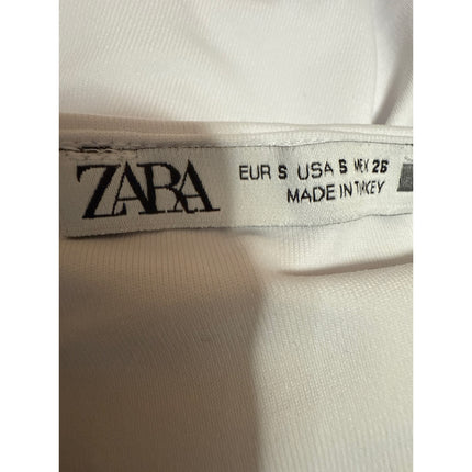 Zara Women's White Sleeveless Cami Camisole Racerback Thong Bodysuit Tank Top S