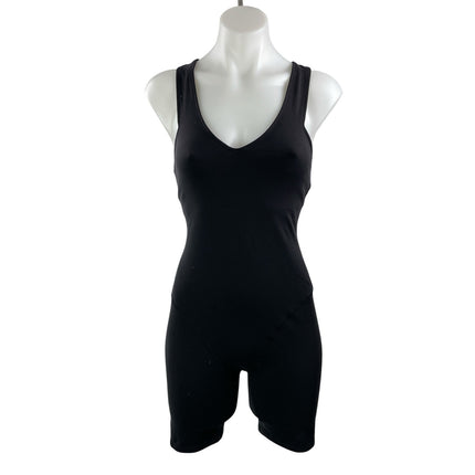 Alo Yoga Black Sleeveless Activewear Athletic Crossback V-neck Jumpsuit Romper S