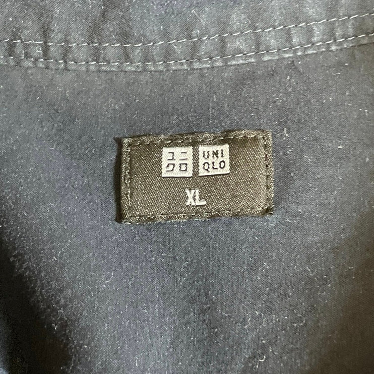 Uniqlo Men's Navy Blue Long Sleeve Pocket Casual Button Down Shirt Top Size XL
