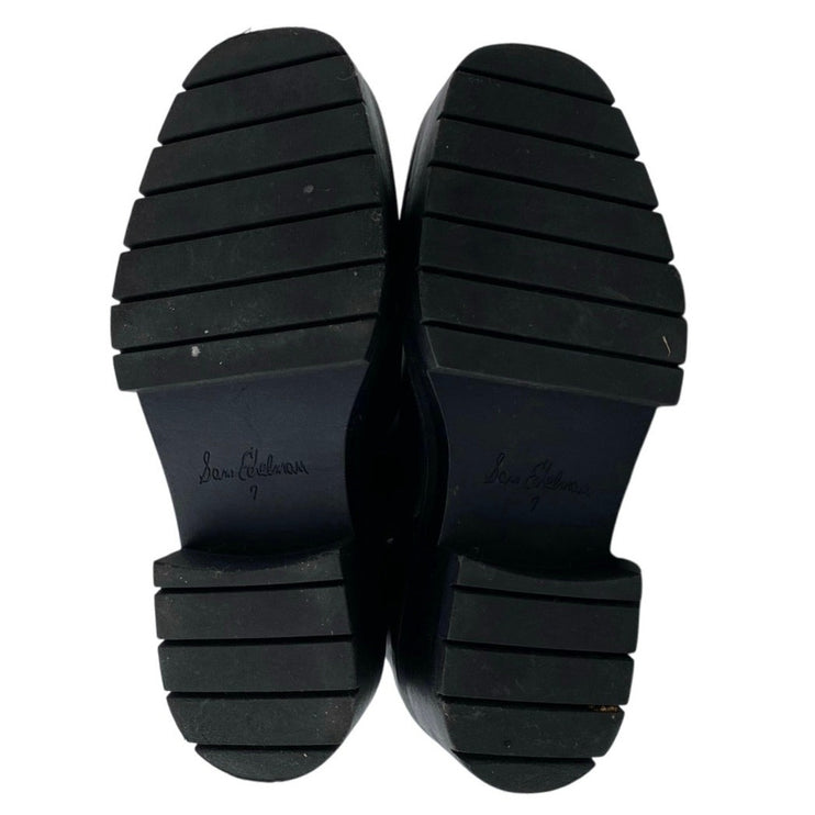 Sam Edelman Lydia Women's Black Faux Leather Round Toe Zip Up Tall Boots Size 7