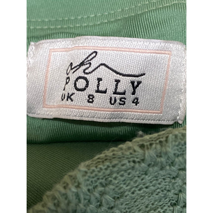 Oh Polly Women's Green High Rise Lace Up Back Flare Bootcut Bell Bottom Pants 4