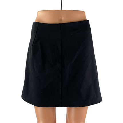 Scoop Black High Waisted Back Zip Mini Golf Athletic A-Line Wrap Skirt Size S