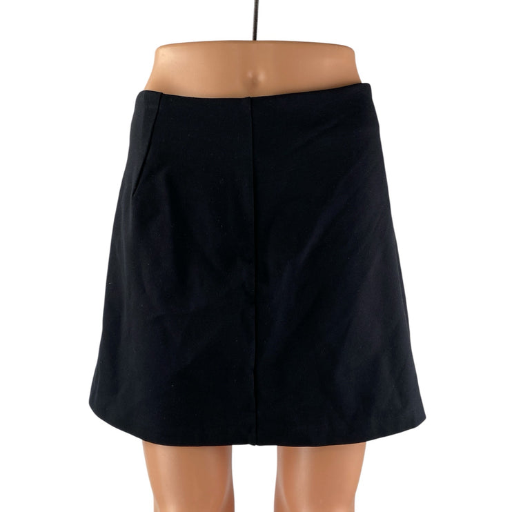 Scoop Black High Waisted Back Zip Mini Golf Athletic A-Line Wrap Skirt Size S