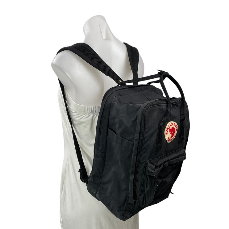 Fjallraven Kanken Classic Black Logo Adjustable Laptop Travel Backpack Size OS