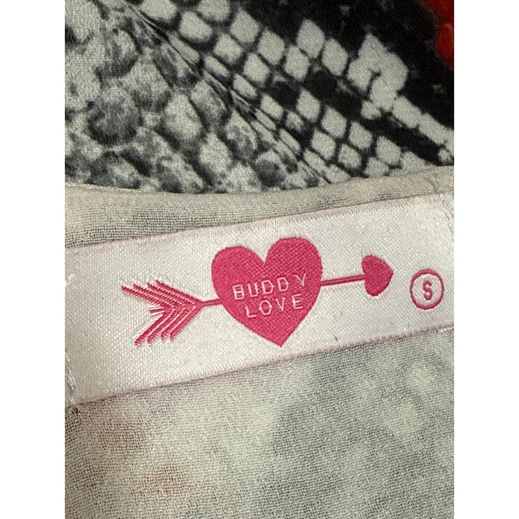 Buddy Love Red Black Snakeskin Animal Print Short Sleeve T Shirt Mini Dress Sz S