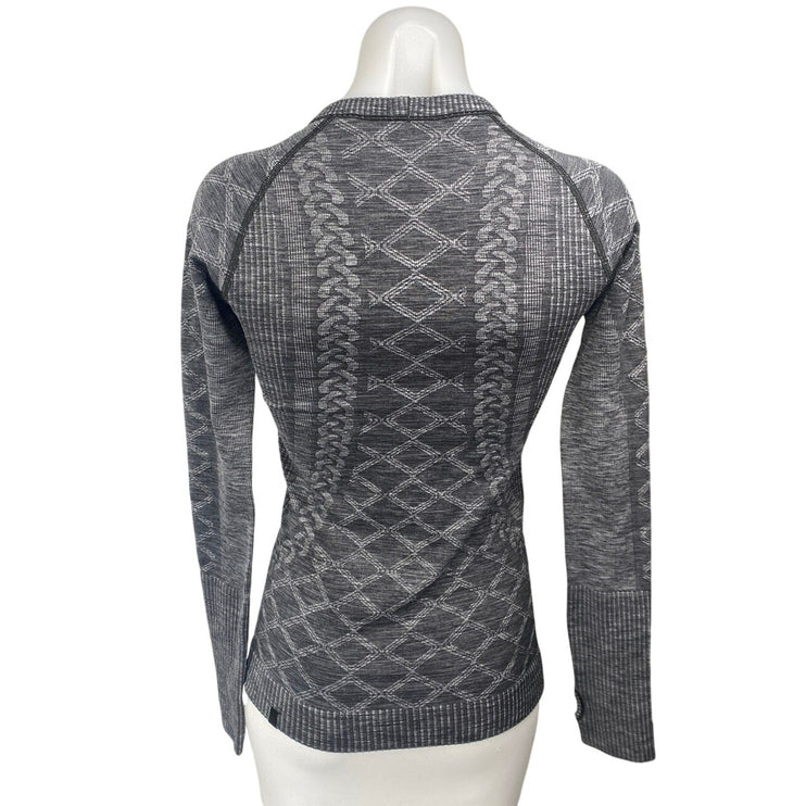 Lululemon Rest Less Dark Gray Long Sleeve Crew Neck Knit Sweater Top Size 2