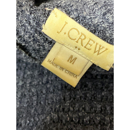 J.Crew Women's Navy Blue Linen Long Sleeve Knit Round Neck Sweater Top Size M