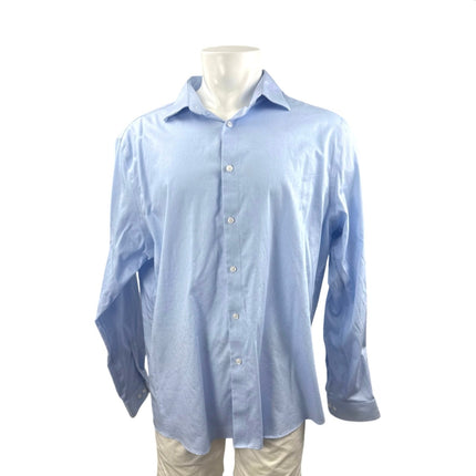 Michael Kors Men's Blue Long Sleeve Button Down Stretch Dress Shirt Top Size XXL
