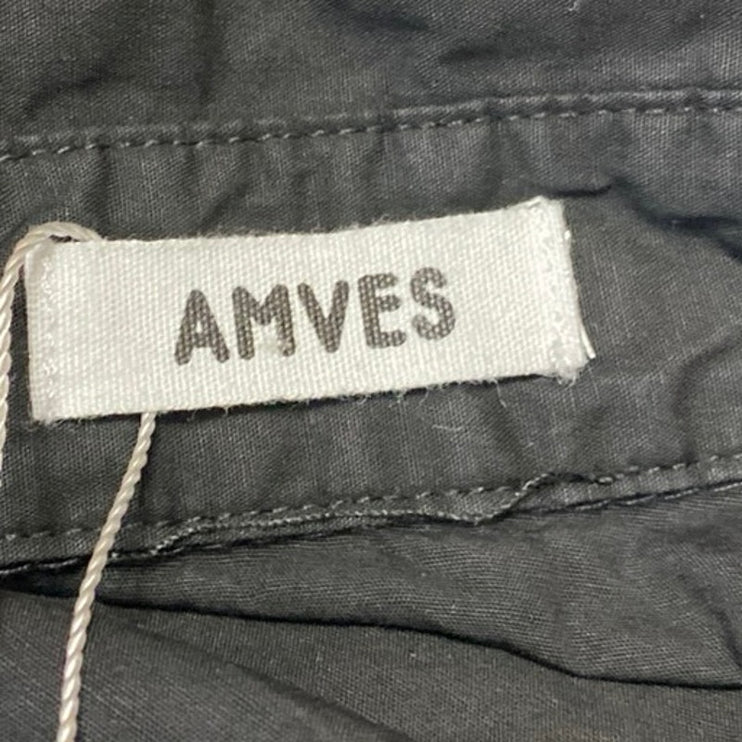 Amves Women's Black Asymmetric Button Down Long Sleeve Blouse Shirt Top Size S