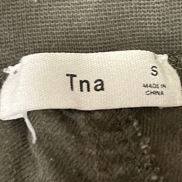 Aritzia TNA Women's Olive Green Linen Mid Rise Drawstring Jogger Pants Size S