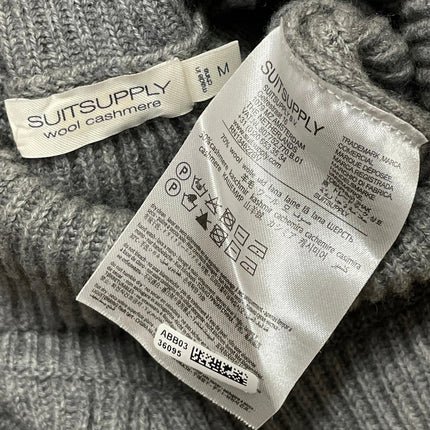 SuitSupply Womens Gray Long Raglan Sleeve Wool Cashmere Turtleneck Sweater Top M