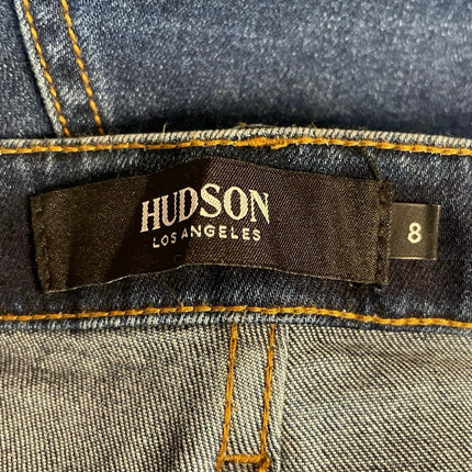 NEW Hudson Jeans Blue Roll Cuff Hem Mid Waist Mom Girlfriend Denim Shorts Size 8
