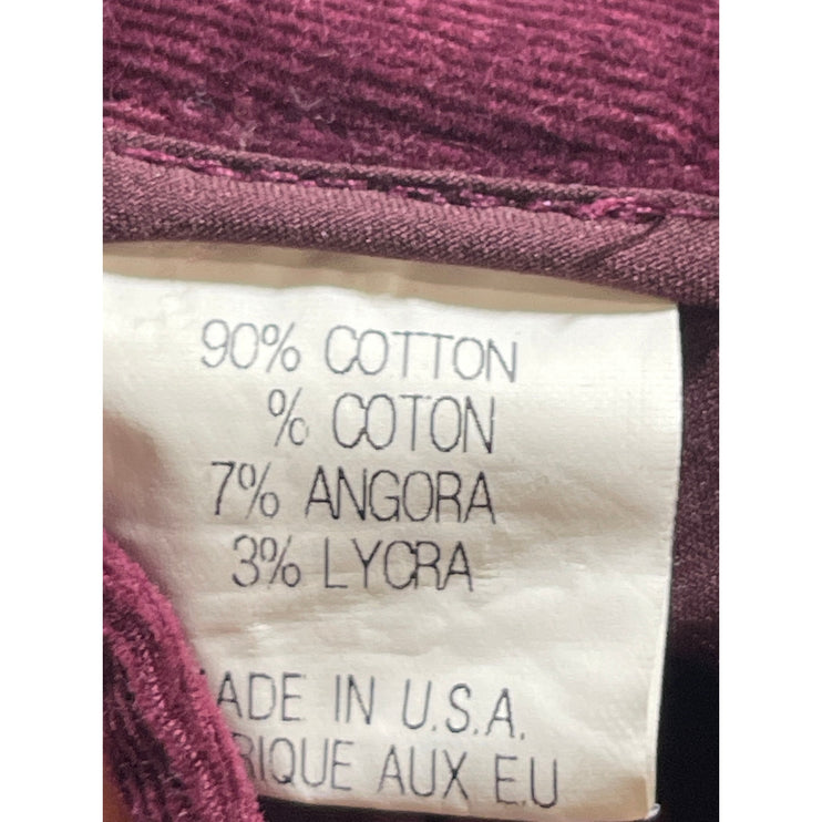 Theory Women's Red Corduroy Low Rise Flared Bootcut Leg Trousers Pants Size 4