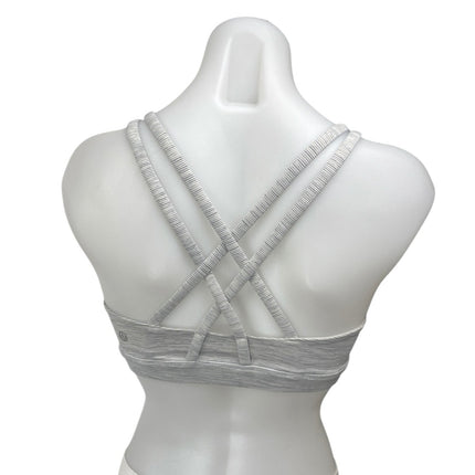 Lululemon Gray Strappy Cross Back Sleeveless Yoga Athletic Sports Bra Crop Top 2