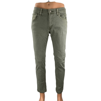 Uniqlo 2-way Stretch Skinny Tapered Men's Green Slim Fit Denim Jeans Size 30x34