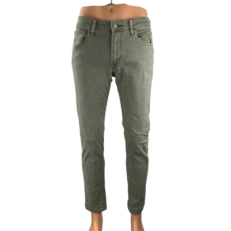 Uniqlo 2-way Stretch Skinny Tapered Men's Green Slim Fit Denim Jeans Size 30x34
