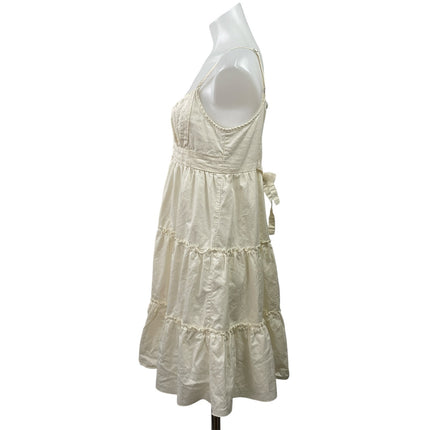Brandy Melville Cream Sleeveless Cami Camisole Tiered Mini A-Line Sun Dress Sz S