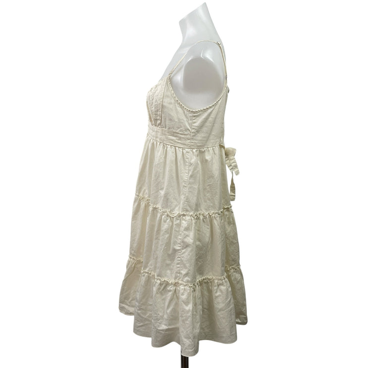 Brandy Melville Cream Sleeveless Cami Camisole Tiered Mini A-Line Sun Dress Sz S