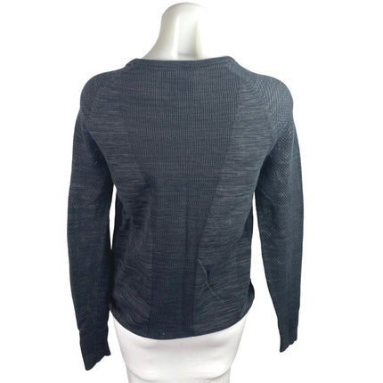 Nike Tech Black Knit Long Sleeve Crew Neck Activewear Sweatshirt Top Size XS