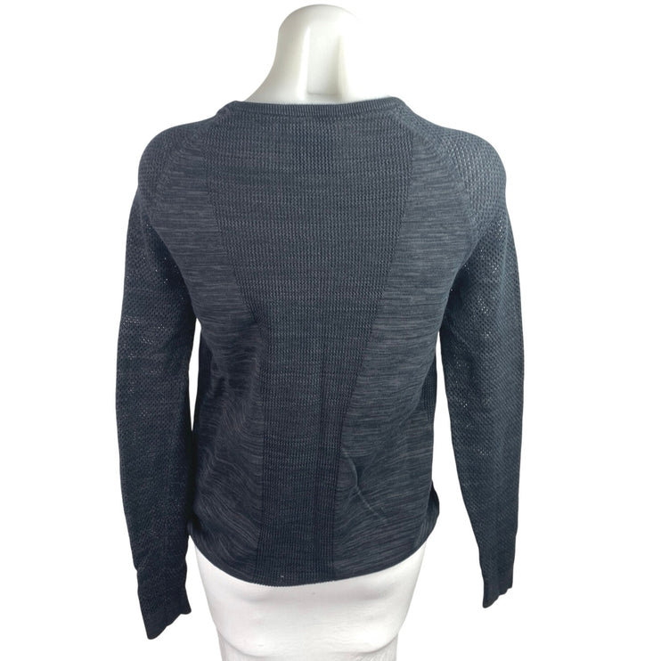 Nike Tech Black Knit Long Sleeve Crew Neck Activewear Sweatshirt Top Size XS