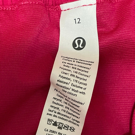 Lululemon Hotty Hot II Women's Pink Gym Workout Athletic Running Shorts Size 12