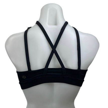 Lululemon Women's Black Sleeveless Strappy Workout Yoga Athletic Sports Bra 6