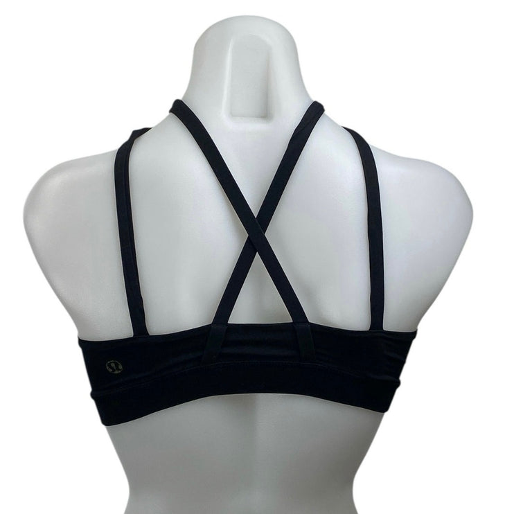 Lululemon Women's Black Sleeveless Strappy Workout Yoga Athletic Sports Bra 6