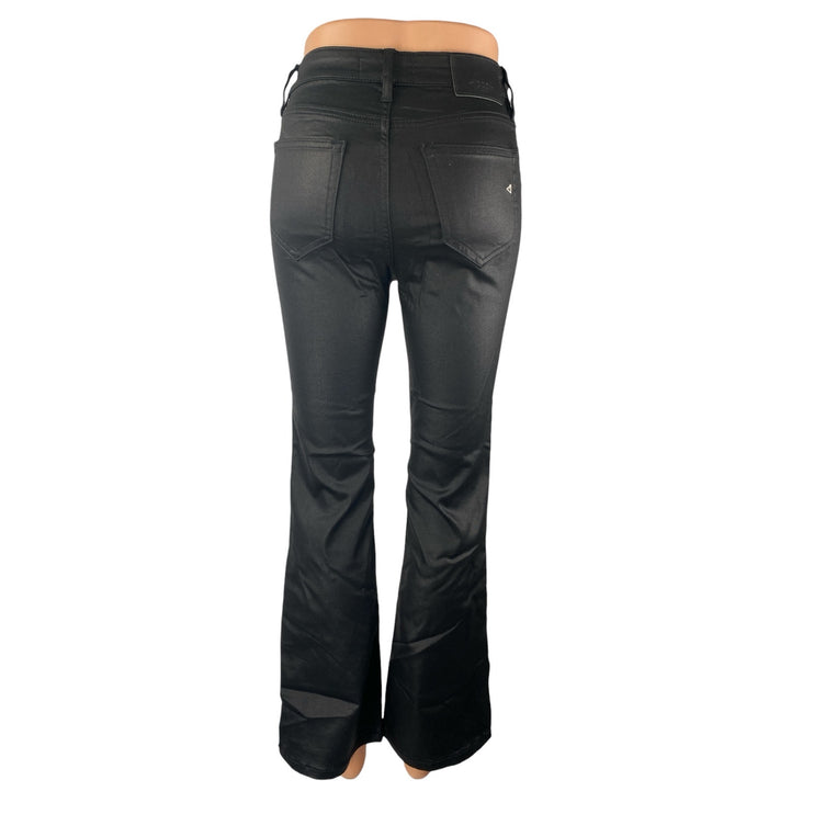 Hidden Women's Black Coated High Rise Skinny Flared Bootcut Trouser Pants Sz 25