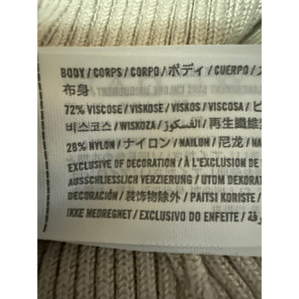 Abercrombie & Fitch Beige Ribbed Knit Long Sleeve Cutout Bodysuit Top Size XS