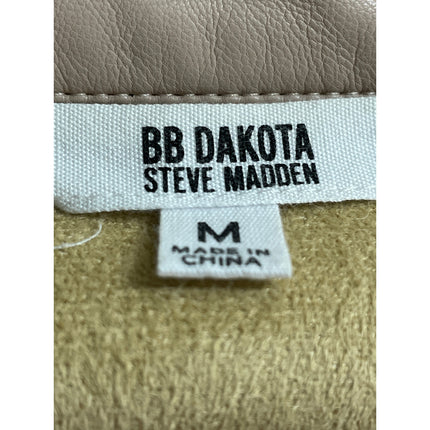 BB Dakota X Steve Madden Faux Vegan Leather Button Down Shacket Coat Jacket Sz M
