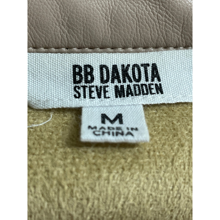 BB Dakota X Steve Madden Faux Vegan Leather Button Down Shacket Coat Jacket Sz M