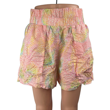 NEW Fabletics Multicolor Ultra High Waisted Piped Activewear Running Short Sz L