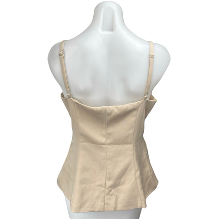 Lulus Beige Sleeveless Button Down Pocket Cami Camisole Tank Blouse Top Size M