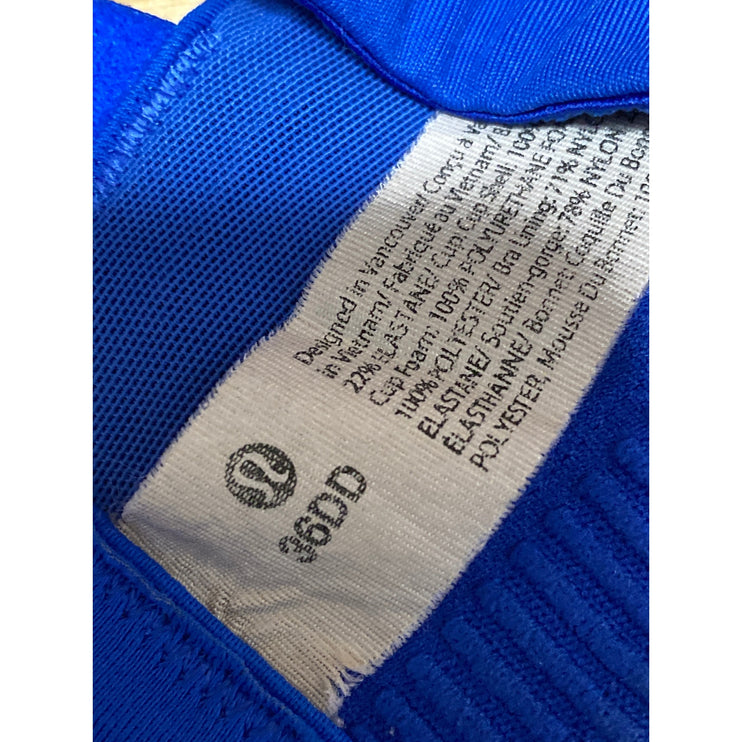Lululemon Women Blue Cross Back Yoga Workout Athletic Sports Bra Crop Top 36DD