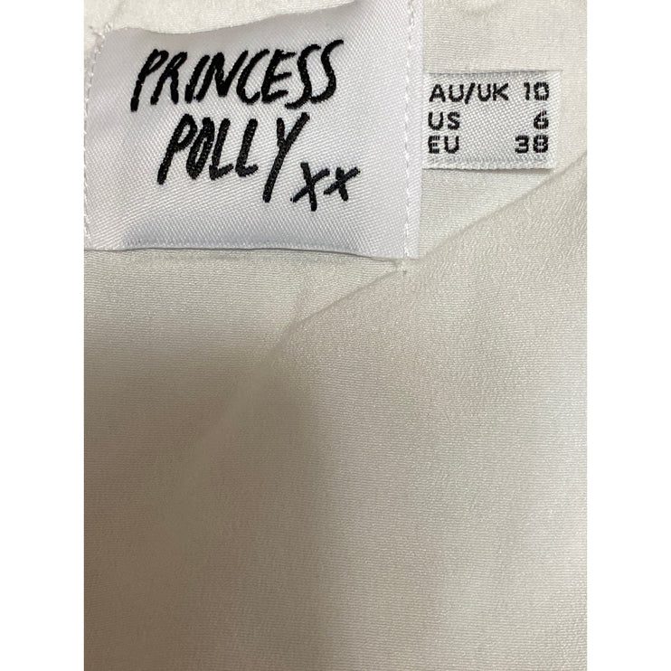 Princess Polly Women's White Corset Bustier Textured Sleeveless Cami Crop Top 6