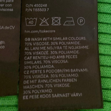 NEW H&M Green Rib Knit Sleeveless V-Neck Cami Camisole Midi Bodycon Tank Dress M