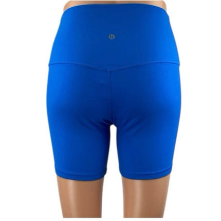 Lululemon Women's Blue Low Rise Yoga Workout Gym Athletic Biker Shorts Size 6